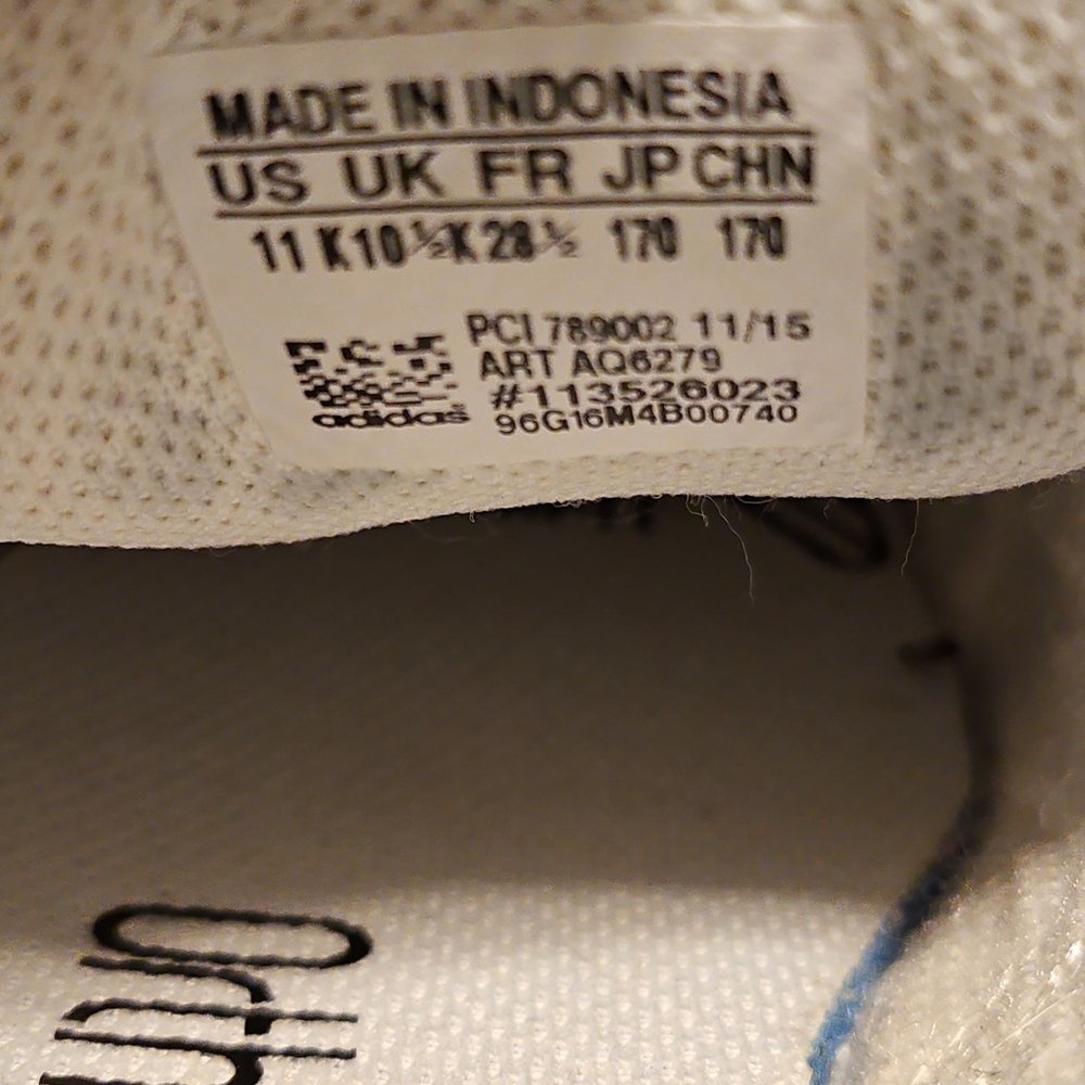 Adidas Shell Toe White Sneakers w/Silver Accents - Picture 6 of 7
